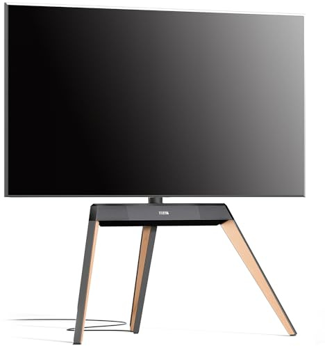 FITUEYES TV Ständer im Staffelei-Design, für 55–78 Zoll, bis 45 KG, Natur | TV Stand im Staffelei-Design, Höhenverstellbar & Schwenkbar, mit Kabelmanagement, für Wohn- und Arbeitsbereiche