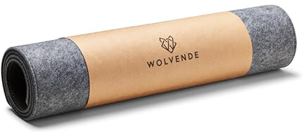 Wolvende Premium Filz Schreibtischunterlage | Medium 30,5 x 91,4 cm | Multifunktionale Schreibtischunterlage für Home Office | Mittelgrau