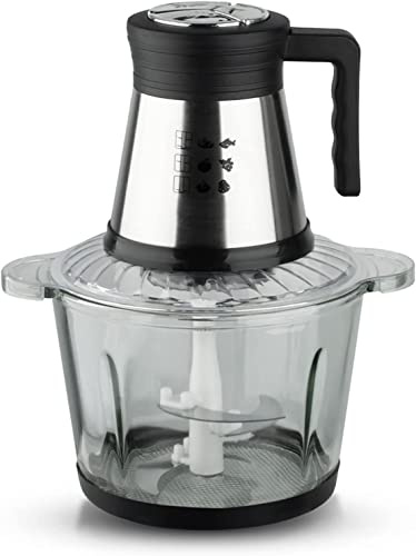 Picadora de carne de cocina,Batidoras de carne, Home Procesador de alimentos de 800 W for verduras, carne, nueces, recipiente de vidrio con capacidad de 3 l y 4 cuchillas duraderas de acero inoxidable