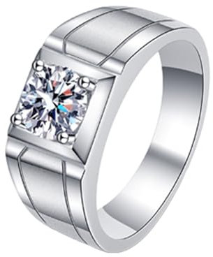Homxi Damenring 925 Sterling Silber,Ringe Hochzeit 4 Zinken Solitär mit Moissanit 0.5ct Verlobungsringe für Damen Silber Größe 60(19)