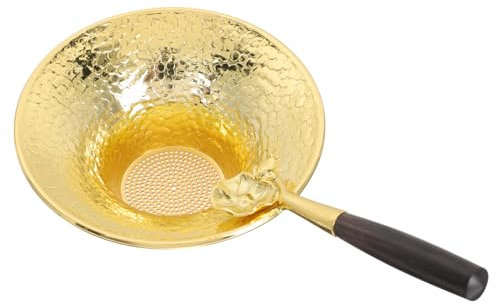IMIKEYA Tea Lifter Filter Strong and Sturdy Tea Strainer with Gold Flower Pattern for Tea Drinkers