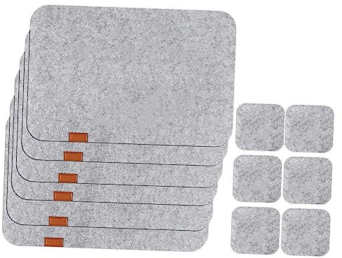 Zerodeko Juego De 12 Posavasos Y Manteles Individuales De Fieltro Lavables para Mesa De Comedor Manteles Individuales De Cocina para Placa Calefactora