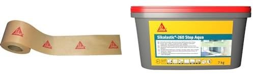 SIKA, Cinta de Sellado Impermeable para Puentear Fisuras, Interior y Exterior, Impermeable y Estanco, Rollo de 25 m, Membrana Impermeabilizante, Lista al Uso, Baños y Duchas, 7 kg