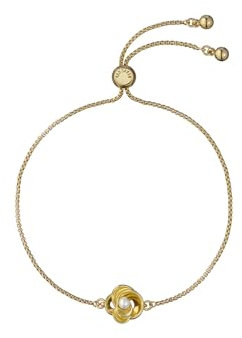 Ted Baker Florie Pearl Flower Adjustable Bracelet For Women (Gold/Pearl)
