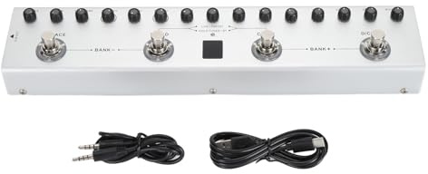Multi-Effekt-Bassgitarren-Pedal, Digitaler Wiederaufladbarer E-Gitarren-Effektor mit 36 ​​bearbeitbaren Voreingestellten Tönen, 9 Verstärkern und 8 Klassischen IR für die Aufnahme