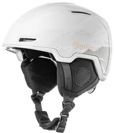 Qunature Skidhjälm med skyddande foder och öronkuddar för män och kvinnor, justerbart ventilationssystem, skidhjälm för utomhusskidåkning och snowboard, snölandskap S/M/L