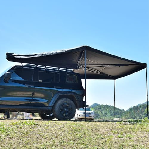 Vehicle Awning, Suv Awning, Truck Awning, Driver Side 270 Degree Awning, 270 Degree Rooftop Pull-Out Retractable, Car Awning with Adjustable Hardware, Quick Set-up(Small)