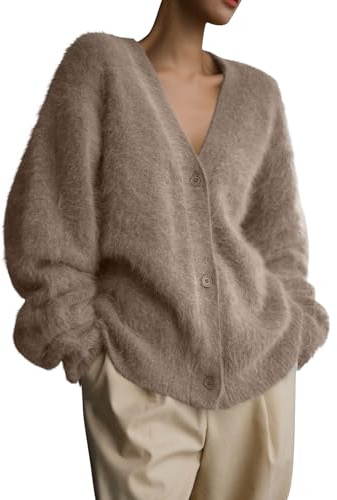 Ansenesna Strickjacken Für Damen Mit Knöpfen Winter Dicke Strickjacke Damen Flauschig Warme Grobstrickjacke Frauen Oversize Strick Cardigan Elegant Strickmantel Feinstrick Damenstrickjacke