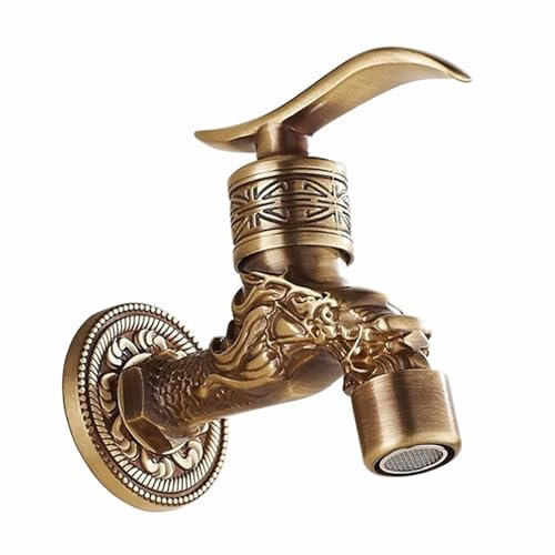 SXWYLZ Wasserhahn 1/2 Zoll Garten Messing Outdoor Wasserhahn Wandmontage Garten Wasserhahn Antik Wasserhahn Wandmontage Kaltwasser Wetterhahn für Garten