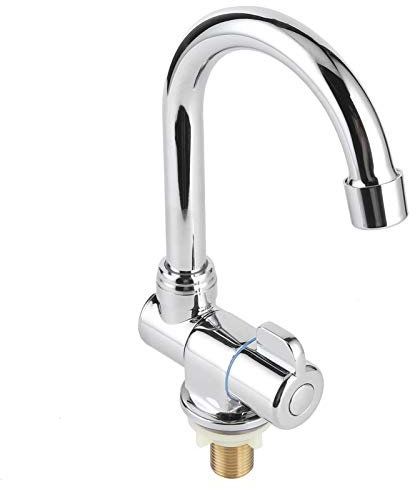 Einzel-Kaltwasserhahn-Waschtischarmatur aus Edelstahl, 360-Grad-Drehung, Einfache Installation mit Verdecktem Wassersprudler, Verchromter Oberflächenbehandlung, Drehbarem