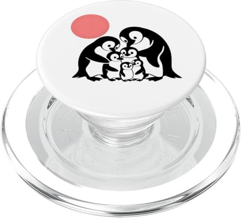 Lustige Pinguin Familie Südpol Nachthimmel Design PopSockets PopGrip für MagSafe