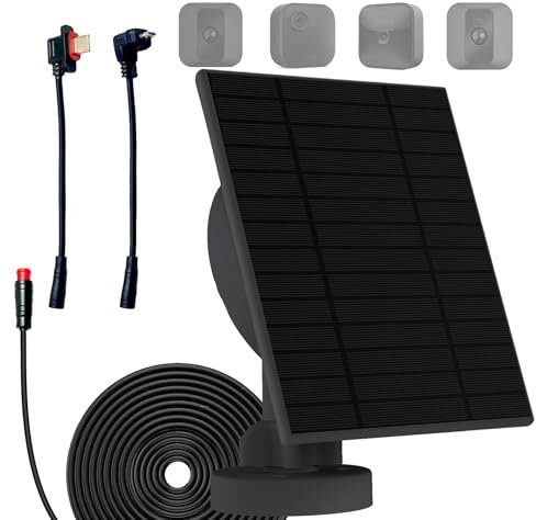 6W Solarpanel mit eingebautem 5200mAh wiederaufladbarem Akku,IP66,4.0m Kabel, kompatibel mit Blink XT,XT2 & Blink New Outdoor/Outdoor (3rd Gen)/Blink Outdoor 4 (4th Gen) und SimpliSafe