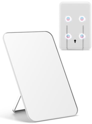 OMIRO Desktop-Make-up-Spiegel mit Ständer und Haken, magnetischer Spiegel für Duschrasur, tragbarer Faltbarer Reisespiegel