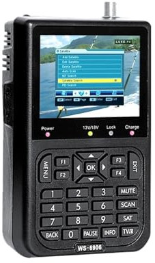 Cercatore satellitare digitale WS6906 Misuratore di segnale satellitare digitale con display LCD portatile ad alta chiarezza da 3,5 pollici per la regolazione dell'antenna TV satellitare