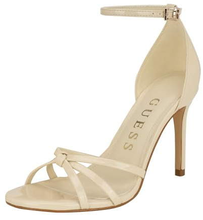 GUESS Sandalo Donna Primavera con Tacco, Vernice Avorio 150, 6.5 UK