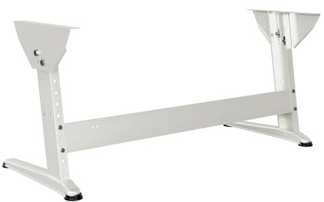 KESSLER PRO Tischgestell Hochverstellbar, Metall, 120 cm Weiß Doppelt | ergonomisch, Arbeitsplatz, stahlgestell, neigungsverstellbar, bodenschonend, leicht montierbar