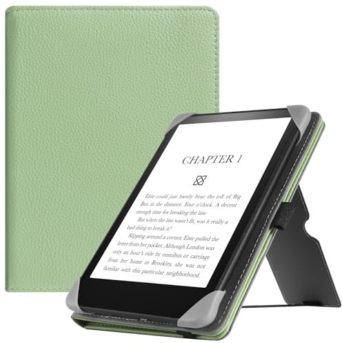 HGWALP Universal Hülle für Alle 6 eReaders, Folio Ständer Hülle mit Handschlaufe Kompatibel mit Paperwhite/Kobo/Tolino/Pocketook/Sony 6 Zoll E-Book Reader-Matcha