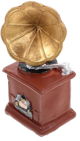 Mobestech Mini-Gramophone Rétro en Résine Moyenne Taille, Modèle Décoratif Miniature pour Maison De Poupée, Ornement Réaliste pour Mini-Maison, Accessoire Photo Artistique