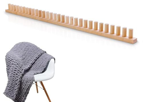 Chunky Blanket Loomss, Hand Blanket Knitting Frame Board, Crochet Blankets Frame,Wood Crochet Frames for Blankets, No Needles Required, for Beginners, Women 116.8 X 4 X 5 Cm