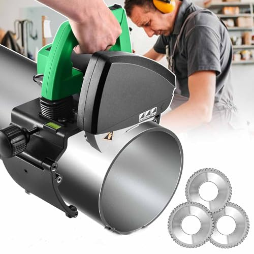 HTDRE Tagliatubi Elettrico Automatico, utensile per Il Taglio rapido e preciso di Tubi di Diametro 15-400 mm con Fissaggio di precisione su rotaia, Lama in Acciaio 93 HRA e 1500 MPA (ZD400)
