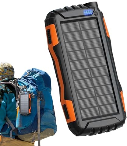Caricabatterie solare portatile Power Bank - Batteria solare leggera a ricarica rapida da 42800 mAh | Alimentazione da campeggio all'aperto per telefoni, telecamere di sicurezza, monitor, viaggi e uso