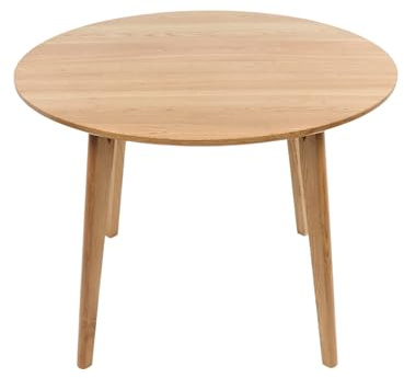 holz4home® Runder Tisch aus Massivholz Eiche I Tisch aus Eichenholz Wohnzimmertisch Küchentisch aus Holz I Moderner Look Beine angeschrägt I Eichentisch Massiv Rund Esstisch Esszimmertisch (100 cm)