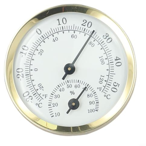 Non Electronic Thermometer Hygrometer for Indoor Climate Control with Clear Scale and Sturdy Construction for Long Term Use