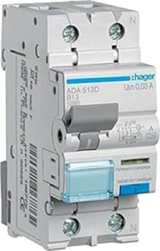 Hager ADA513D FI-Schutzschalter/Leitungsschutzschalter 2polig 13A 0.03A 240V