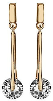 Boucles d Oreilles Plaque Or Duo Oxydes de Zirconium
