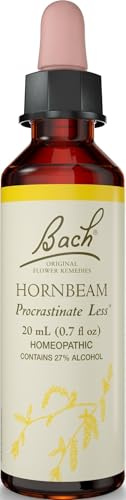 Bach Original Flower Remedies Hornbeam, Know Your Own Mind, Seize The Moment, Emotional Wellness, Natural Flower Essence, 20ml