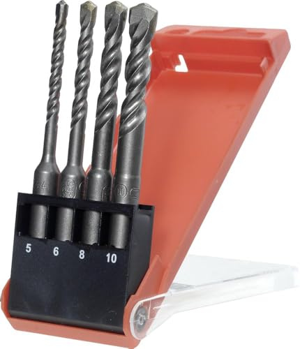 kwb HB 44 Hammerbohrer-Satz, SDS plus Aufnahme – Bohrer-Set, 4-teilig, Spiralbohrer, Ø = 5/6/8/10 mm