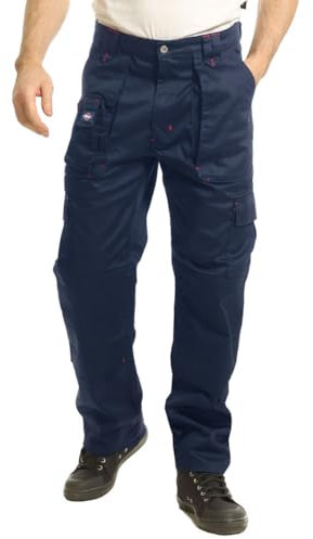 Lee Cooper LCPNT206 Arbeitskleidung Herren Multi Pocket Pflegeleicht Strapazierfähige Kniepolstertaschen Sicherheit Arbeit Cargohose, Marine, 38W/31L
