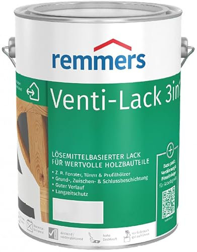 Remmers Venti-Lack 3in1 weiß (RAL 9016), 2,5 Liter, Alkydhardzlack für Holz innen und außen, 3 Beschichtungen in einem Produkt, hohe Deckkraft
