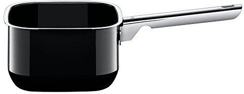 Silit Quadro Black Stielkasserolle 16cm ohne Deckel, Kochtopf klein 2l, Milchtopf Induktion, Silargan Funktionskeramik, stapelbar, schwarz