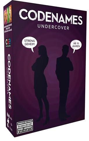 CGE Czech Games Edition Codenames Undercover - Partyspiel mit neuen Wörtern - Spiele-Klassiker als Erwachsenen-Version - Deutsch - 2-8 Spieler - Ab 16 Jahren