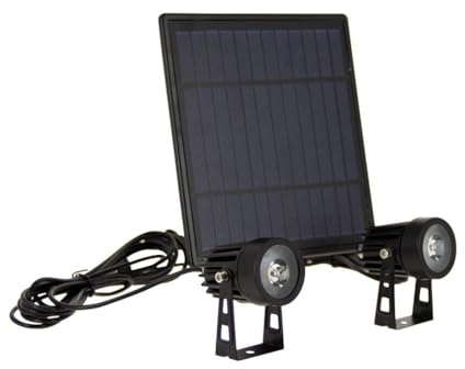 Dubbel solcellspotlight med off-panel - solcellslampa utomhus IP44 - utomhus LED-spotlight 8H - utomhusbelysning med skymningsdetektor - 2 spotlights - Förpackning: 2PSO350 Xanlite