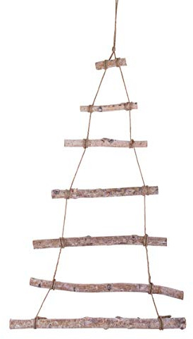Rayher 65283505 Deko Holzleiter, Weihnachtsbaum Holz, zum Hängen, natur, 40 x 75 cm, Dekoleiter zum individuellen Dekorieren