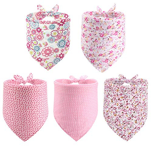 PAWCHIE Hundehalstücher für Haustiere, wendbar, Halstuch, dreieckig, Lätzchen, Kostümdekoration, Zubehör, Blumenserie, Hundehalstuch, 5 Stück, verstellbar, weich, niedlich, Katzen, Haustiere