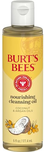 Burt's Bees Nourishing Cleansing Oil With Coconut and Argan Oils, Cleansing Face Oil for Normal to Dry Skin, College Back to School Dorm Essentials, Natural Origin Skin Care, 6 fl. oz. Bottle