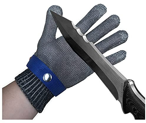 AGYH Schnittfeste Handschuhe Grad 5 Cut-Proof-Handschuhe, Edelstahl-Mesh-Metalldrahthandschuhe, Starker Anti-Rost-Metzger-Küchen-kühlsichere Schutzhandschuhe, Lebensmittel Verfügbar