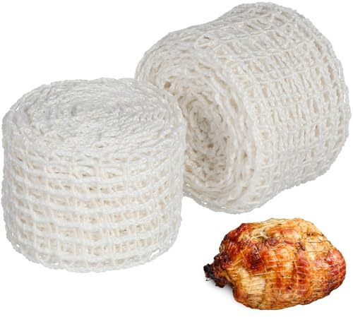 Lurrose 2Pcs Cotton Roasting Net Ham Socks Elastic Netting Meat Butcher Twine Net Meat Netting Roll Meat Meat Butcher Twine Net Meat Netting Roll Meat White