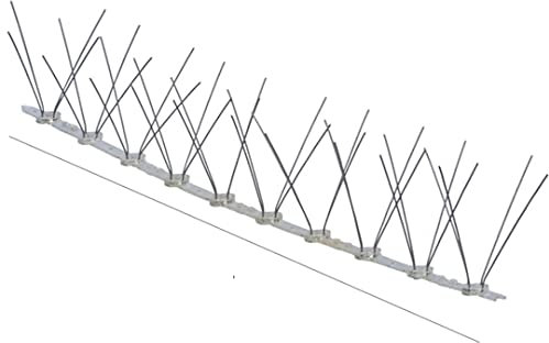 Pinchos antipalomas 30 púas inoxidables Base policarbonato protección UV. Tiras de 50 cm. cortables. Profesional antiplagas pájaros y Animales trepadores. Antipájaros Efectivo (50 Metros (100 Tiras))