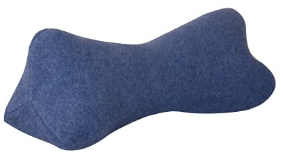 Dr. Berger – Ergonomisch geformtes Nackenstützkissen á ca. 40x18 cm mit HCSKugelfaserfüllung und langlebigen Baumwoll-Bezug in blau Melange – Universalkissen für zu Hause und unterwegs