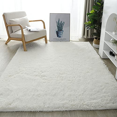 warmsile Teppich Wohnzimmer Teppich, Moderne, Flauschige Und Zottelige Teppiche Für Wohnzimmer, Esszimmer, Kinderzimmer, Schlafzimmer,Beige,140 x 200 cm