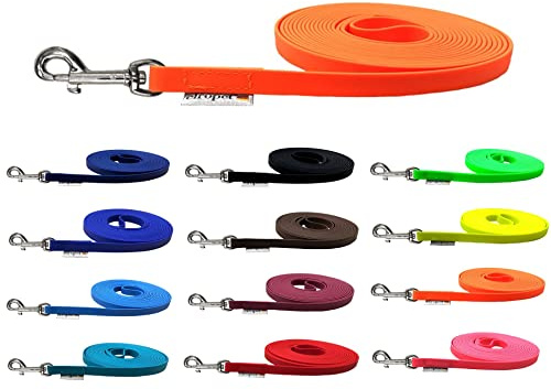Schleppleine Biothane Hundeleine kleine Hunde/Hundeleine große Hunde 13mm 1 m/ 5m /10m / 15m / 20m (3m OHNE Handschlaufe, Petrol)