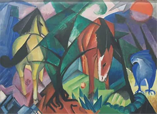 GWYDYB Franz Marc's Gemälde – Pferd und Adler – Malen nach Zahlen für Erwachsene DIY Digitale Malerei Kunsthandwerk für Zuhause Wanddekoration Geburtstagsgeschenke 40 * 50cm