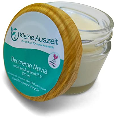 Kleine Auszeit Manufaktur, Deocreme Nevia, hochwirksam ohne Aluminiumsalze oder Alkohol, vegan, palmölfrei und plastikfrei, 30 ml