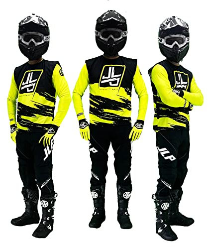 JLP RACING TENUE PANTALON MAILLOT GANTS MOTO CROSS QUAD ENDURO VTT BMX MTB ENFANT SNATCH JAUNE FLUO XXL