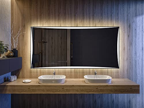 Artforma Badspiegel mit Beleuchtung - Led Spiegel Bad - 120x70 - Badezimmerspiegel Nach Maß - auf Individuelle Bestellung Gefertigt - Modernes Design - Ohne Rahmen