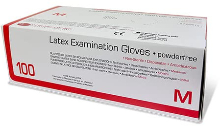DE Healthcare Products - Latexhandschuhe puderfrei; Gr.M; 100Stk